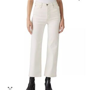 Levi's White Ribecage High Rise Straight Ankle Jeans